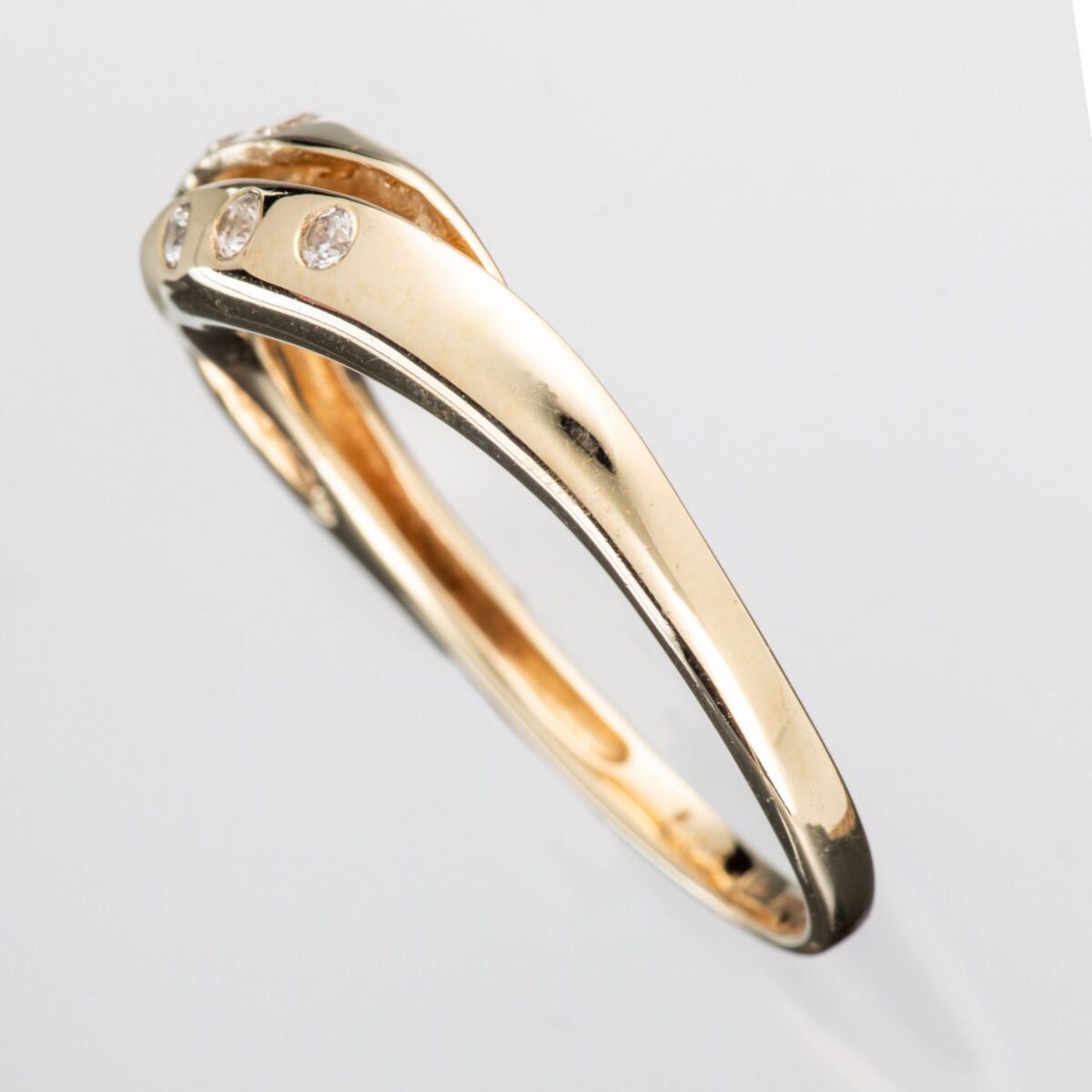 Ring, gult gull, kubisk zirkonia - Bilde 3