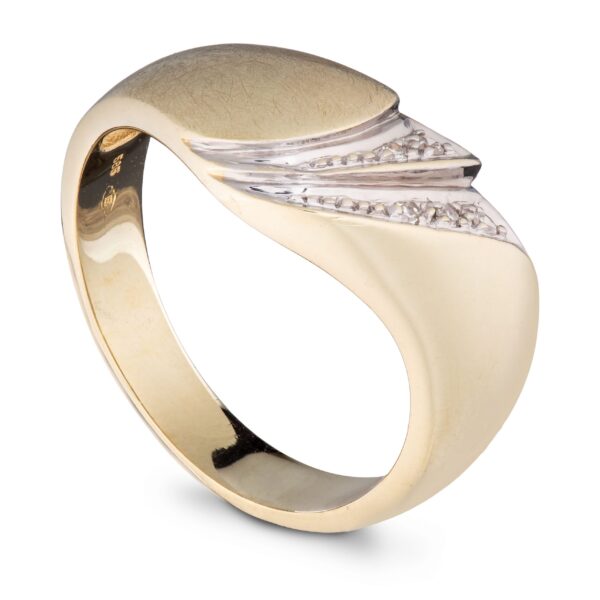 Ring, gult gull, diamanter (0,04 ct.)