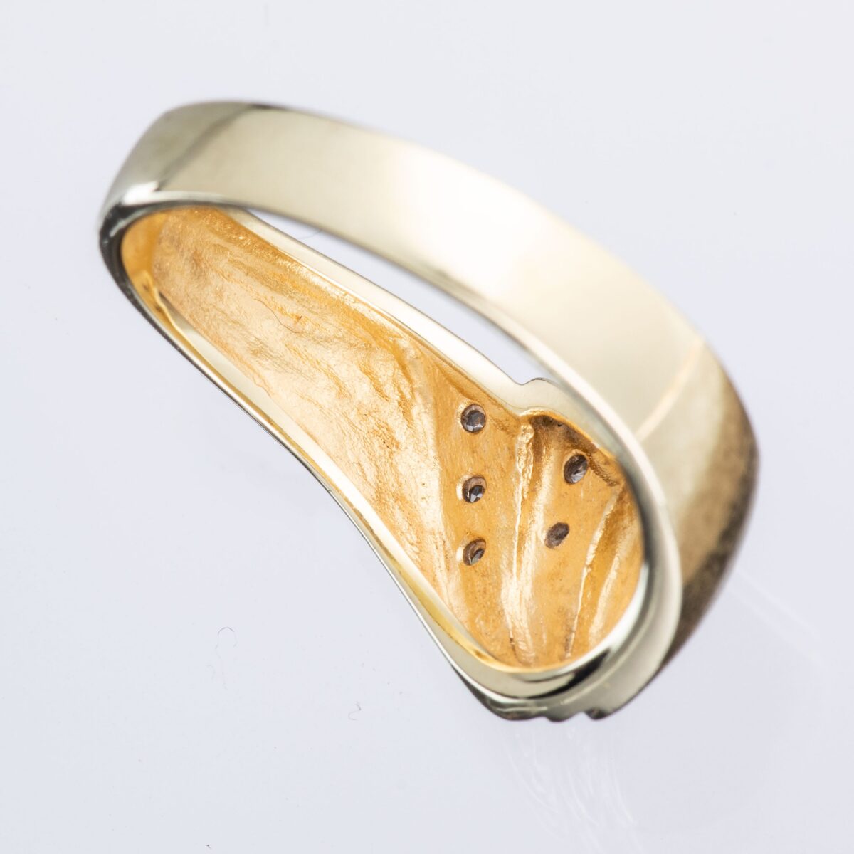 Ring, gult gull, diamanter (0,04 ct.) - Bilde 4