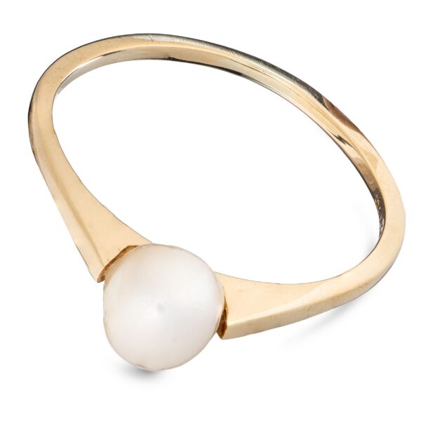 Ring, gult gull, perle