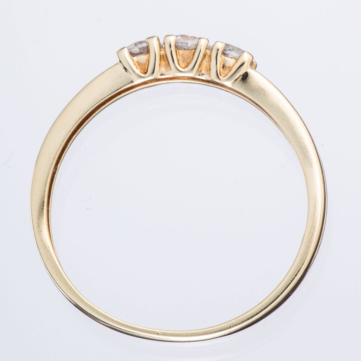 Ring, gult gull, kubisk zirkonia - Bilde 2