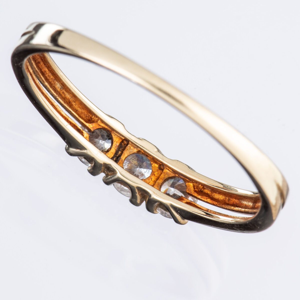 Ring, gult gull, kubisk zirkonia - Bilde 3