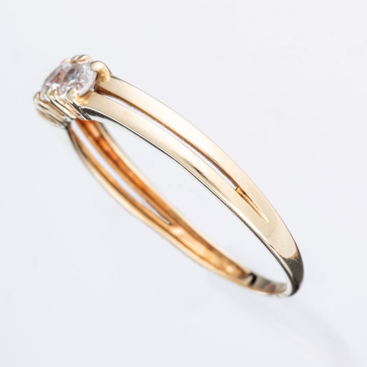 Ring, gult gull, kubisk zirkonia - Bilde 4