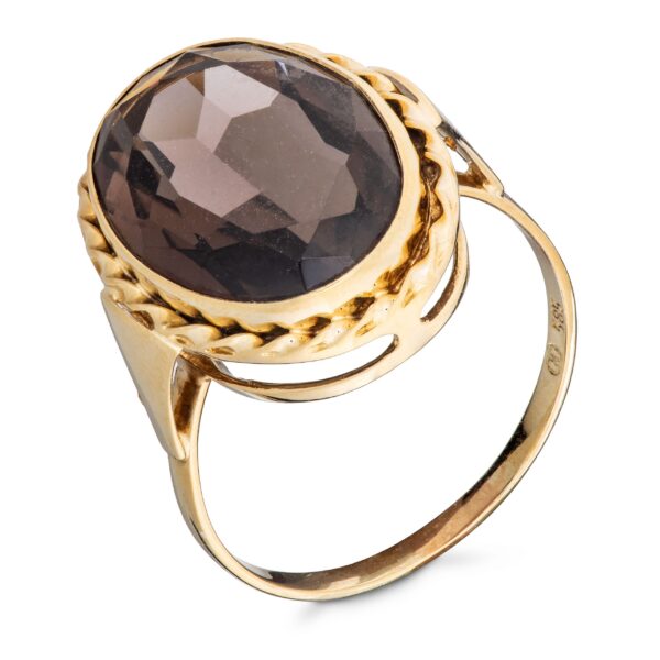 Ring, gult gull, røkkvarts