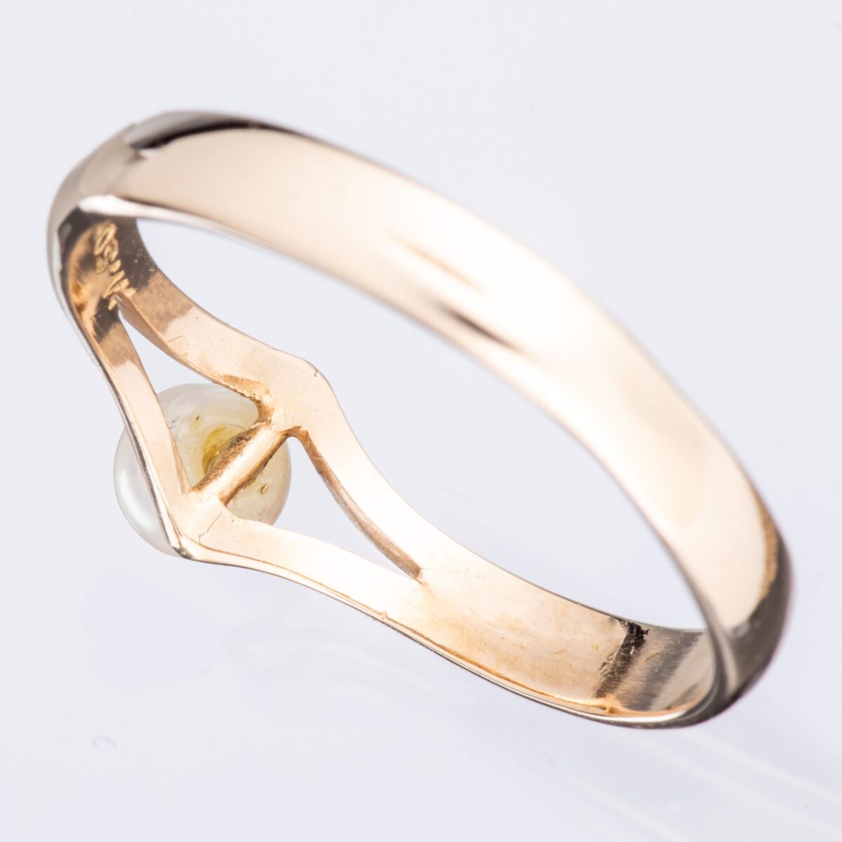 Ring, gult gull, perle - Bilde 4