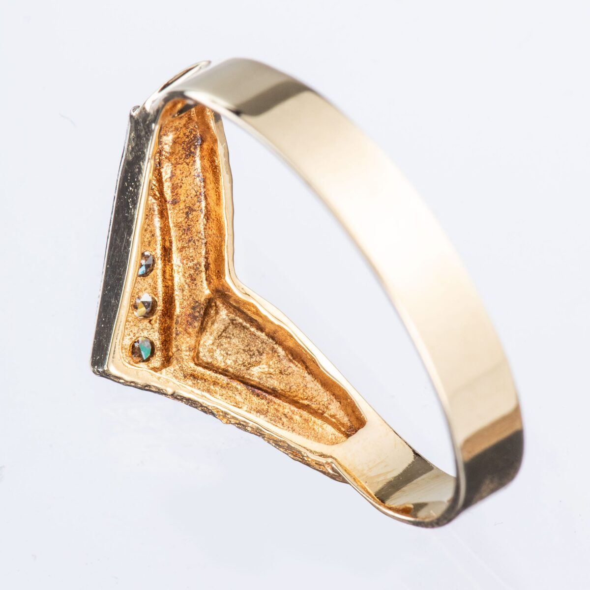 Ring, gult gull, diamanter (0,02 ct.) - Bilde 3