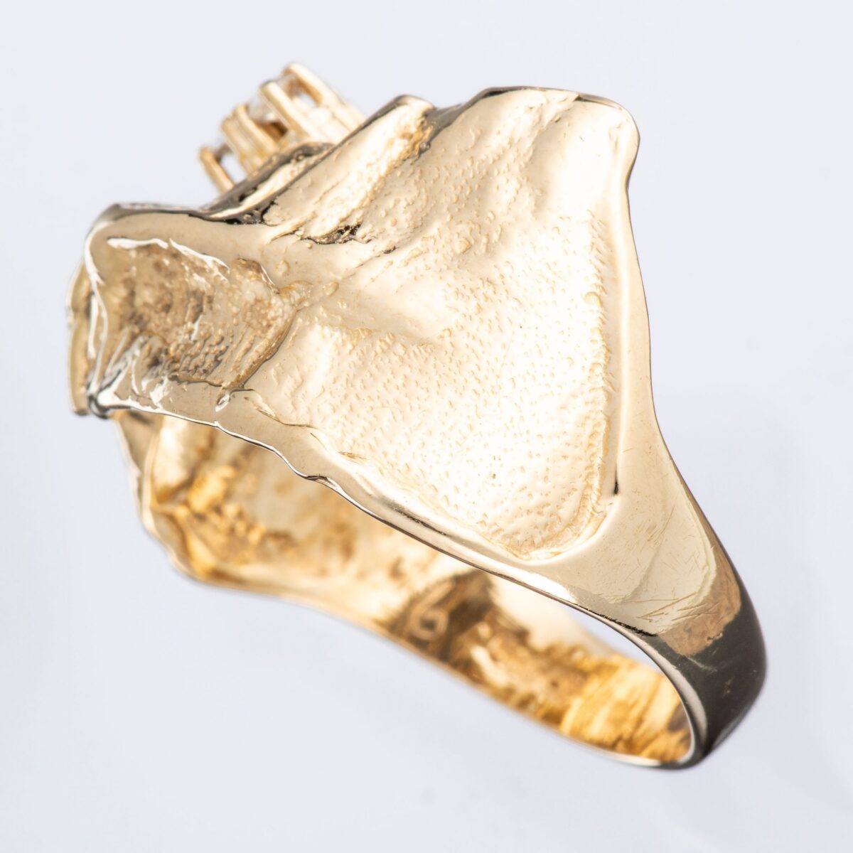 Ring, gult gull, diamanter (0,075 ct.) - Bilde 5