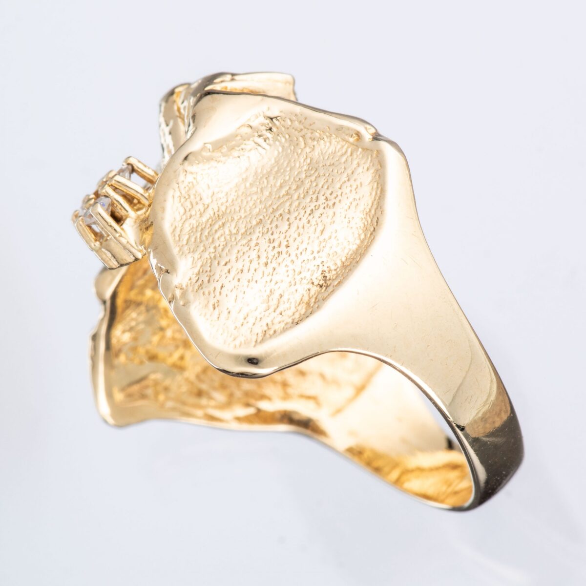 Ring, gult gull, diamanter (0,075 ct.) - Bilde 4