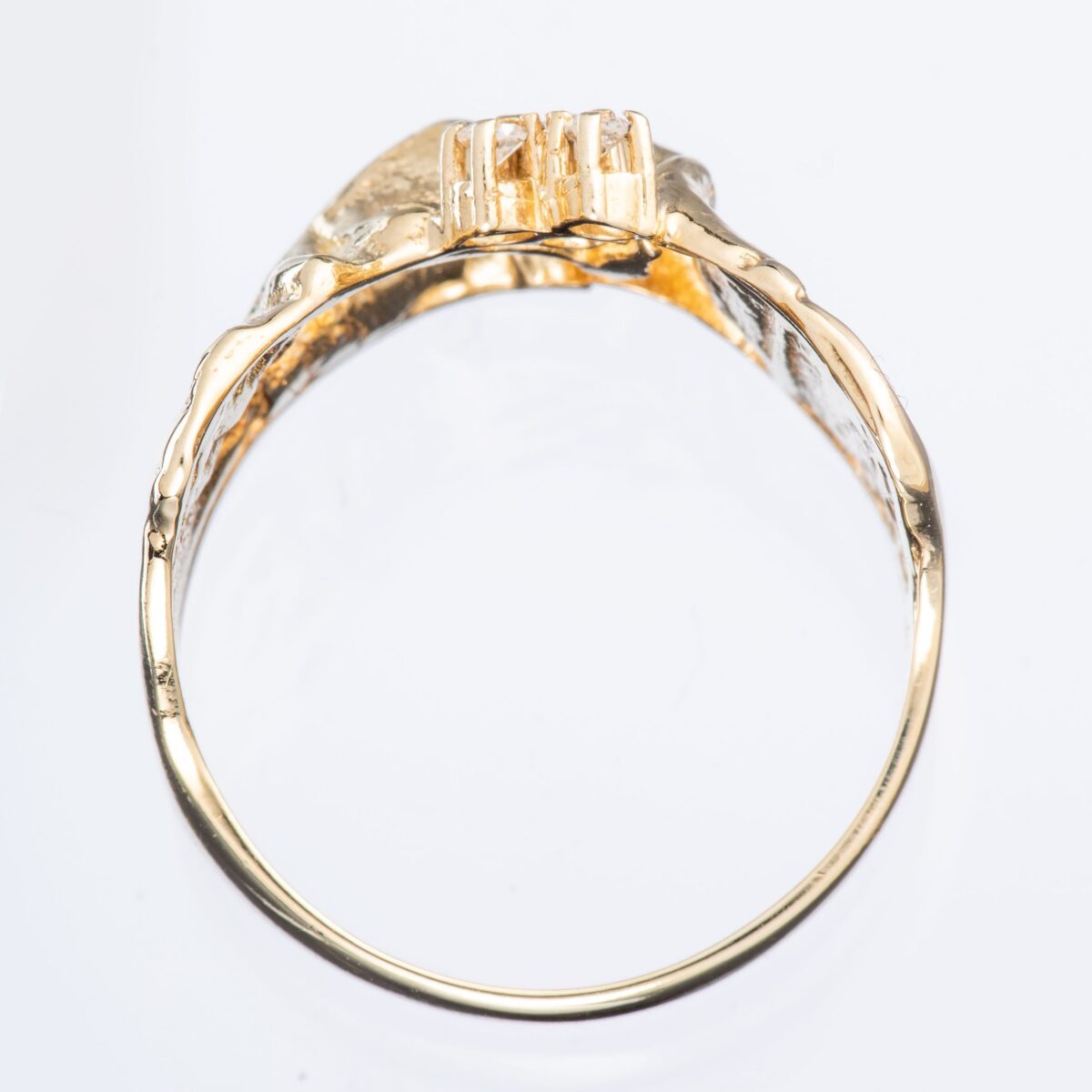 Ring, gult gull, diamanter (0,075 ct.) - Bilde 2