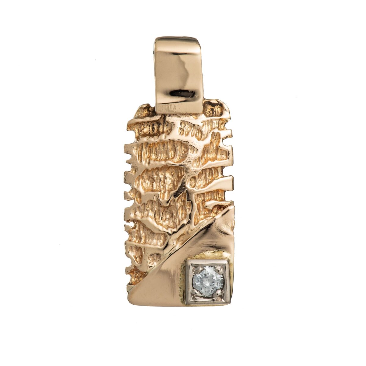 Anheng, gult gull, diamant (0,08 ct.)