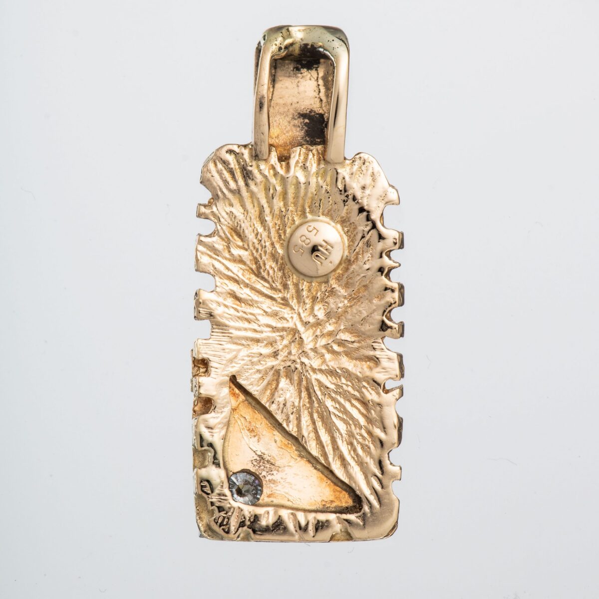 Anheng, gult gull, diamant (0,08 ct.) - Bilde 3