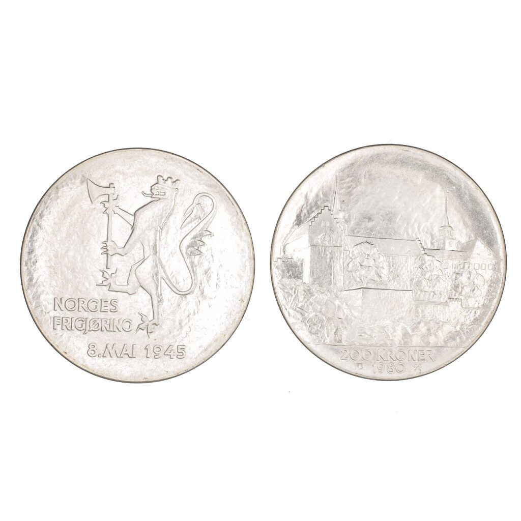 Norges Frigjøring 200 kroner, 1980, sølv