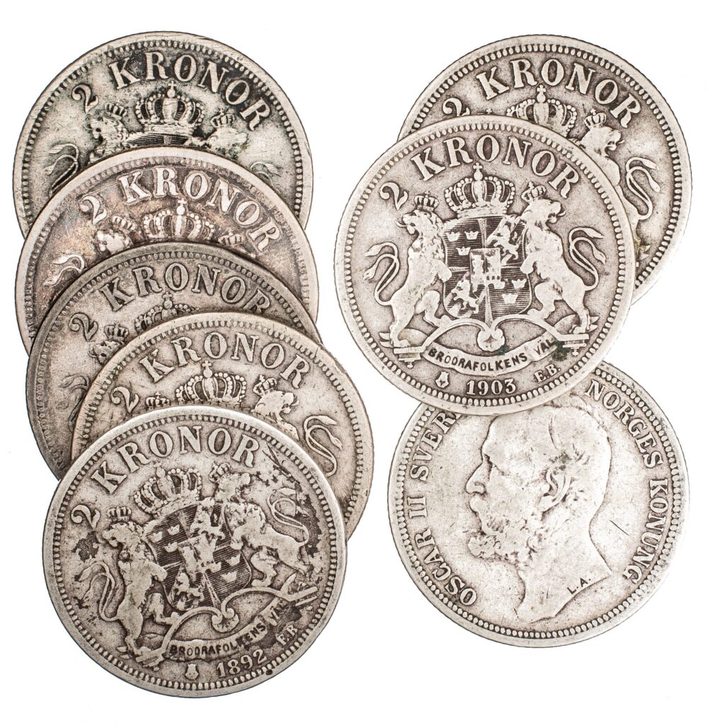 Sverige, Oscar II, 2 kronor, tilfeldig årstall