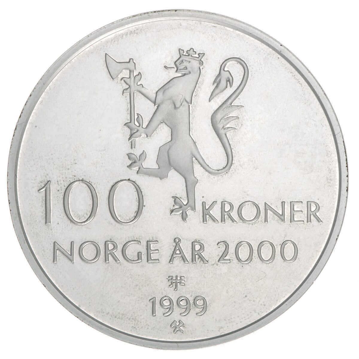 100 kroner, Tusenårsmynten, sølv