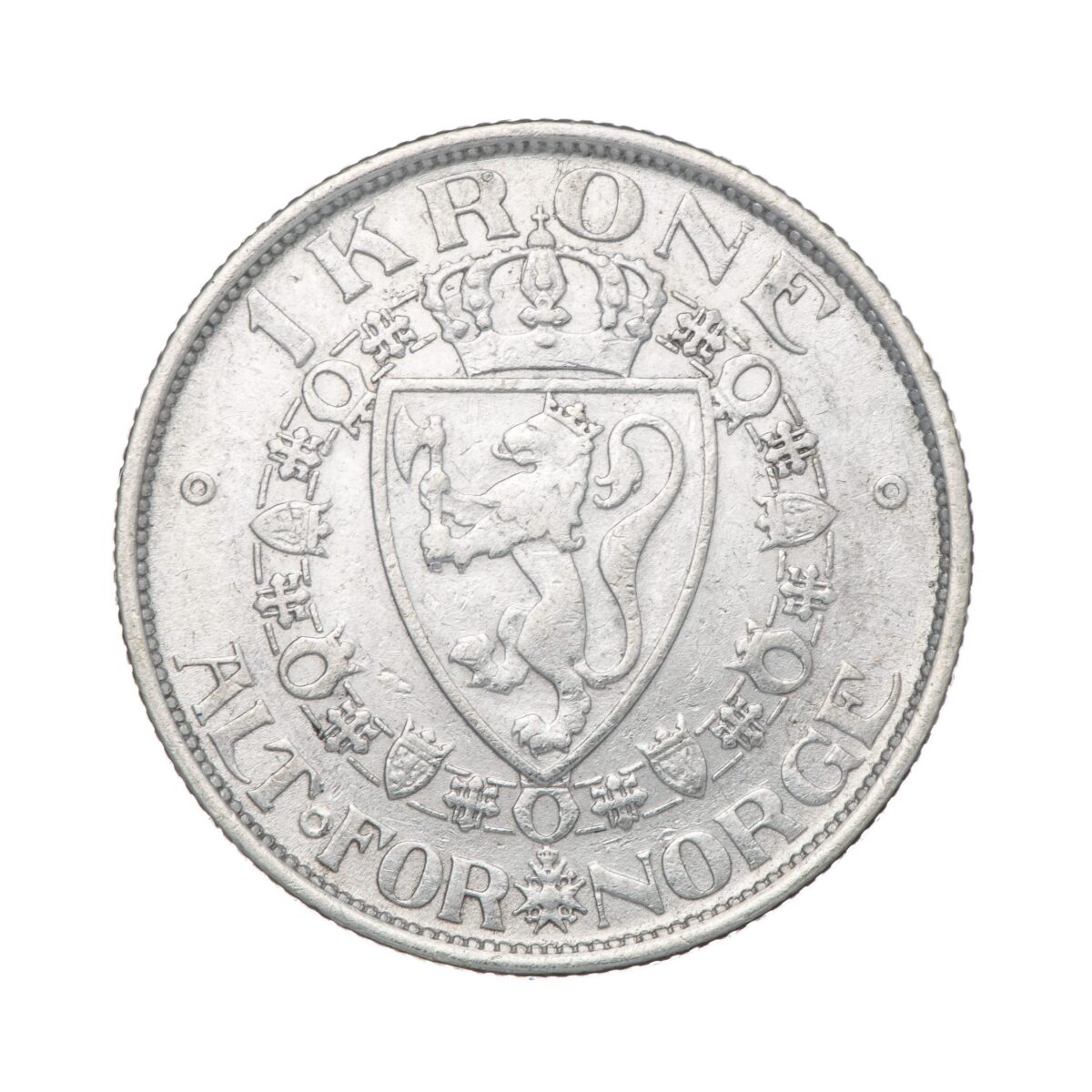 Haakon VII, 1 krone, 1908, sølv - Bilde 2