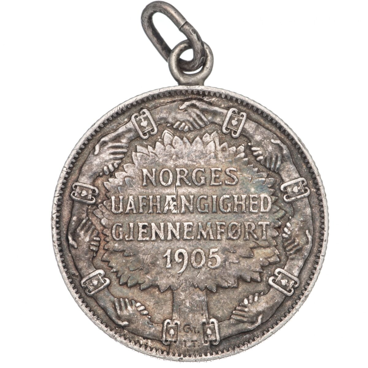 Myntanheng, Unionsoppløsningen, 2 kroner, 1907, sølv - Bilde 2