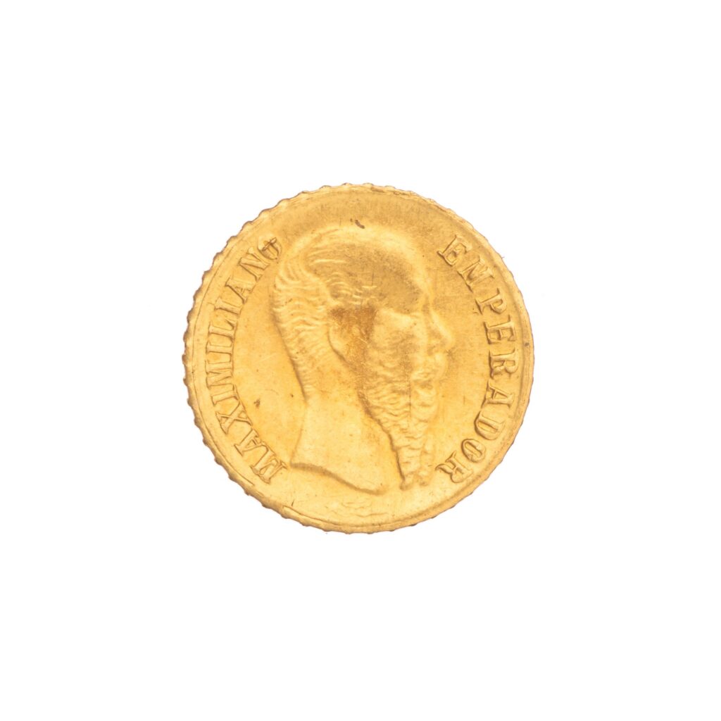 Mexico, Maximilian, Peso, 1865, gull