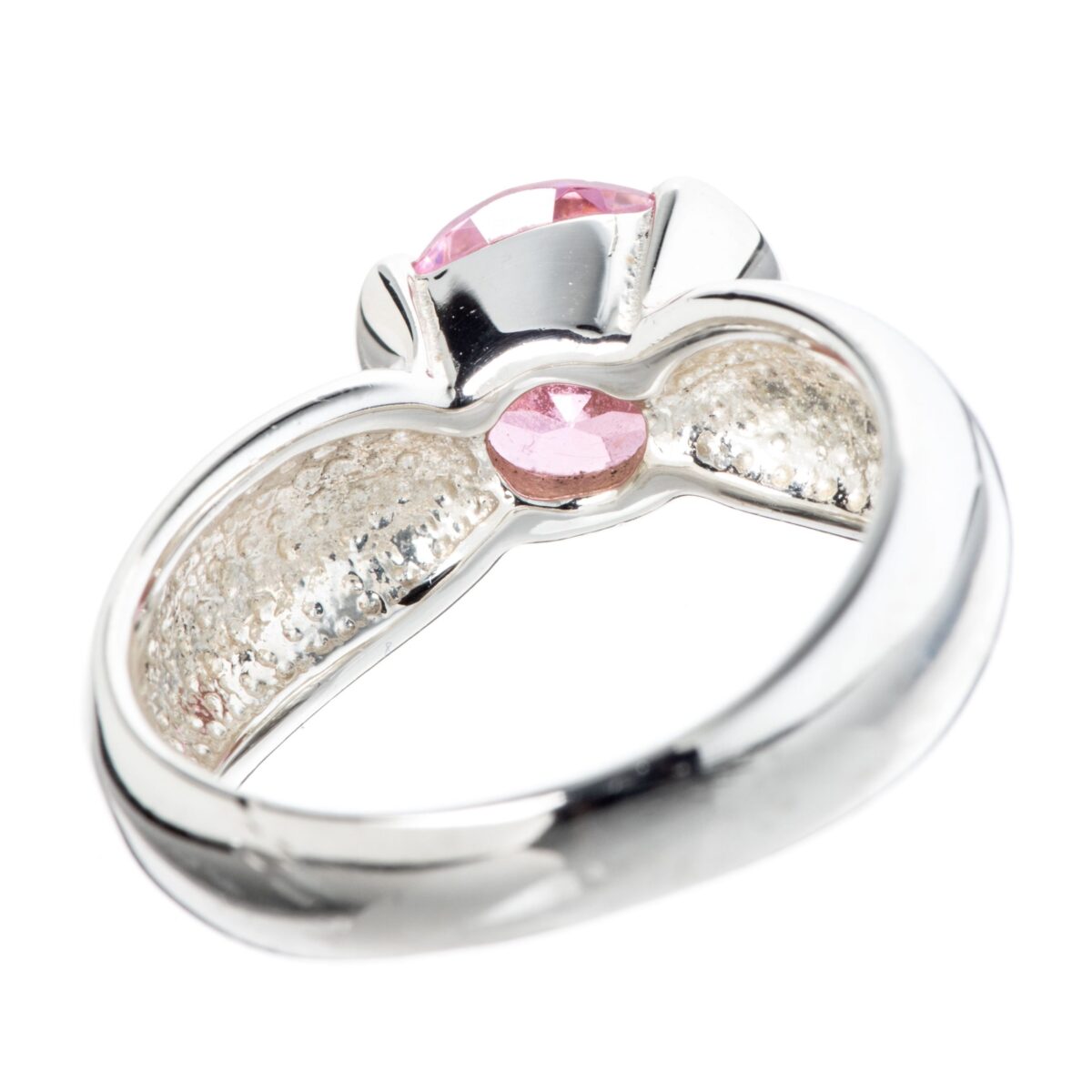 Ring, sterling sølv, rosa krystall - Bilde 3