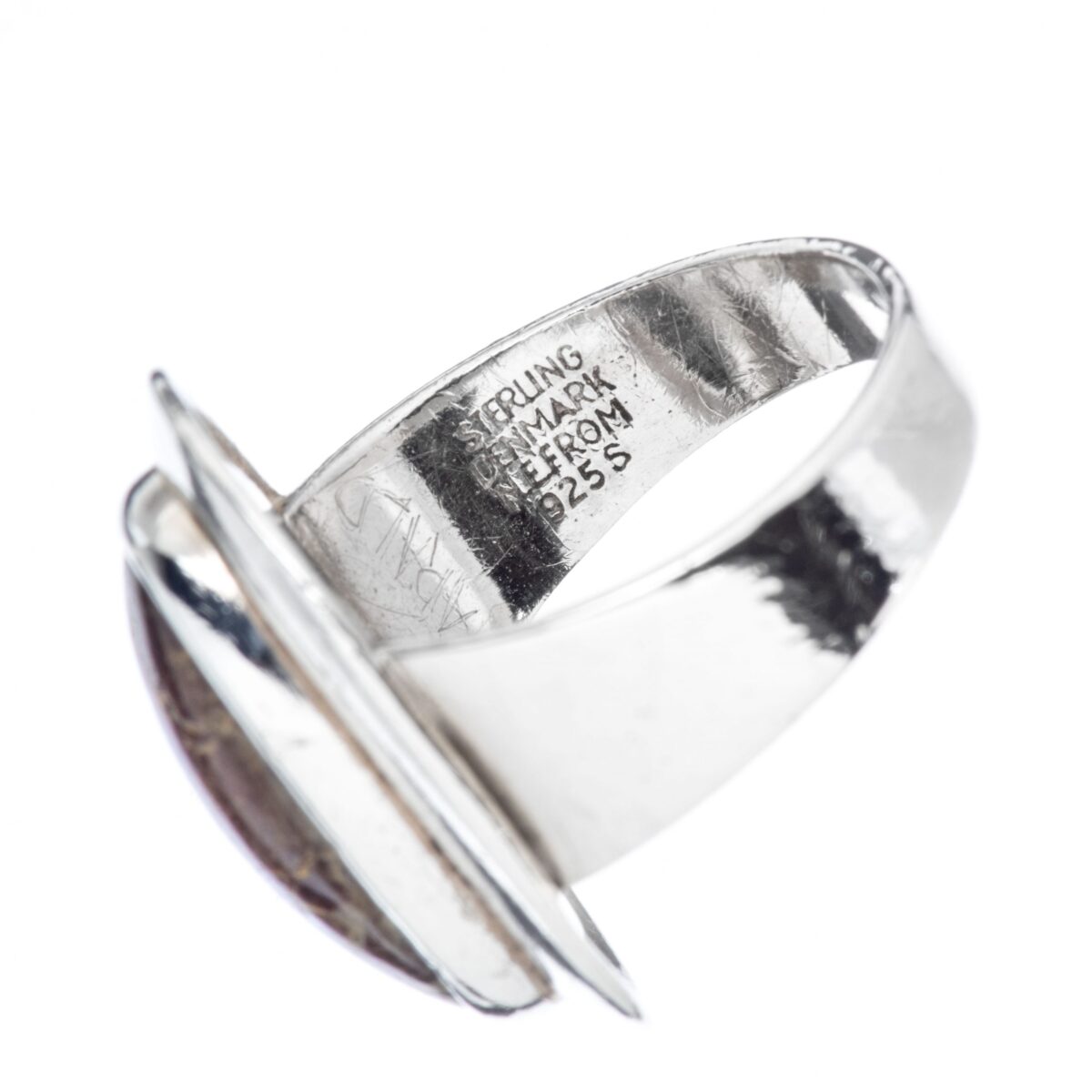 Ring, sterling sølv, rav - Bilde 4