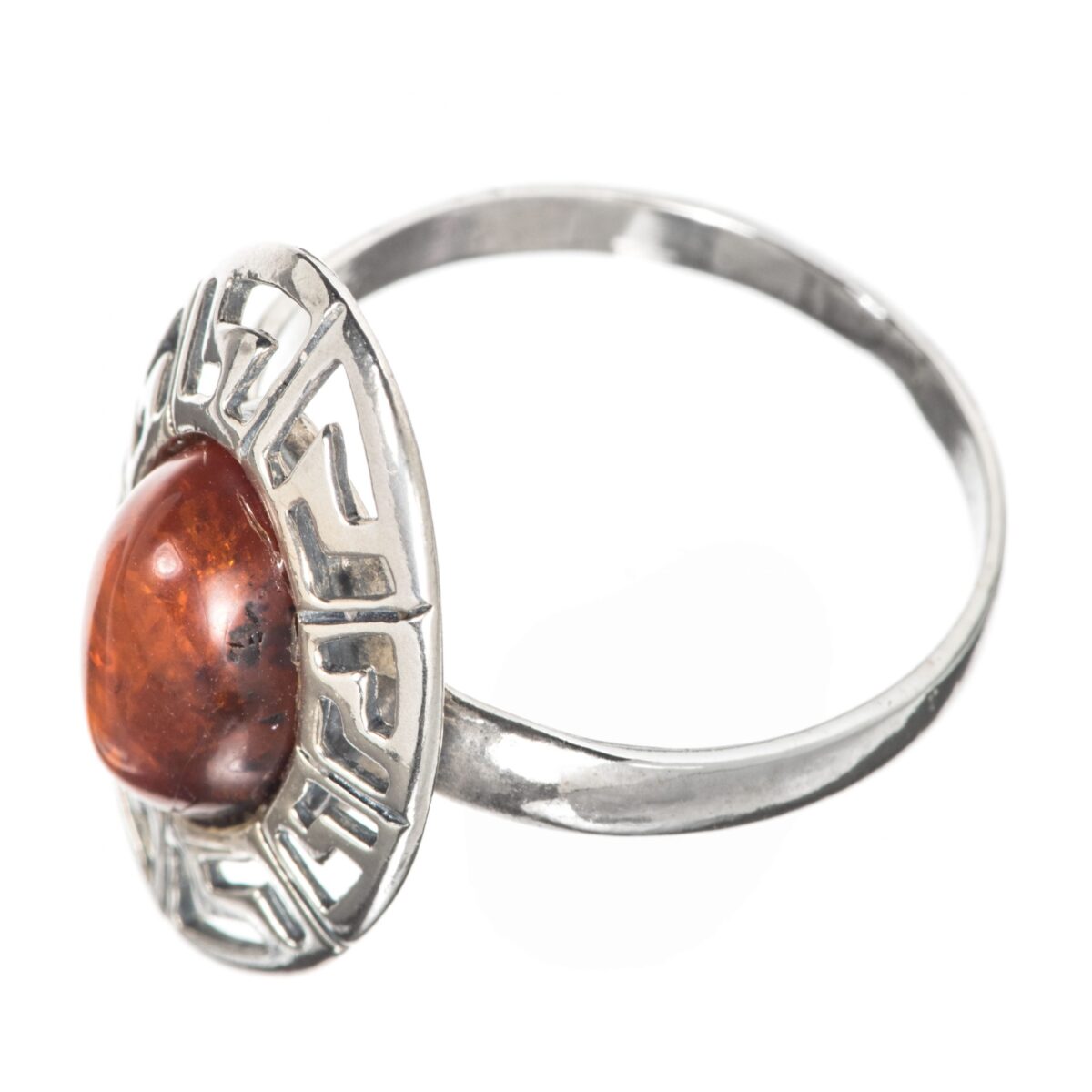 Ring, sterling sølv, rav - Bilde 3