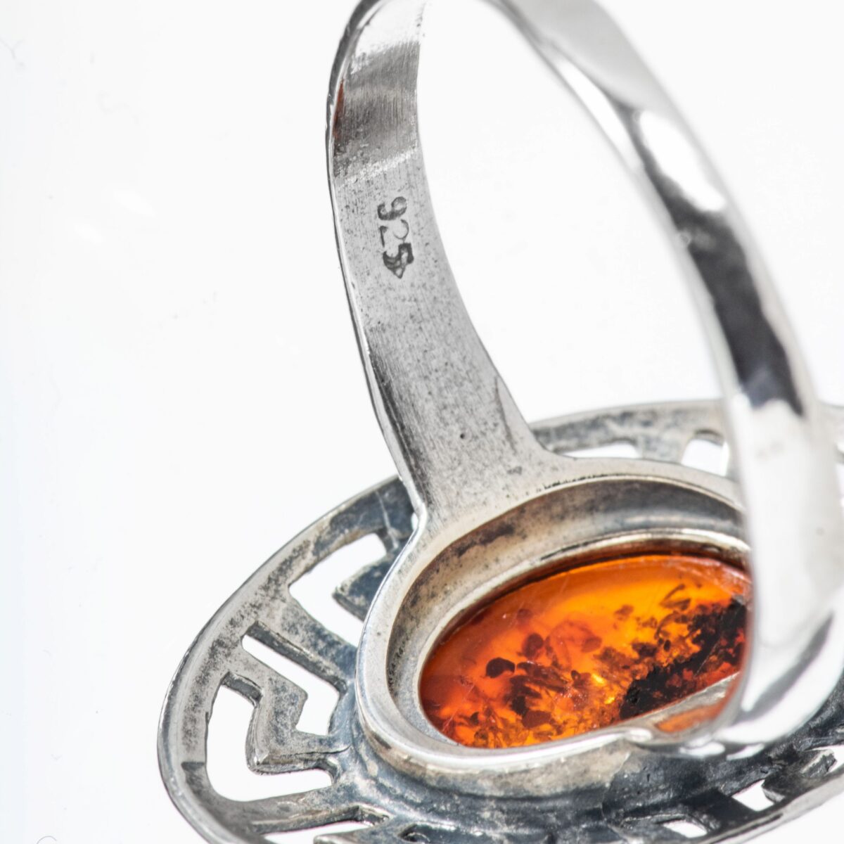 Ring, sterling sølv, rav - Bilde 5