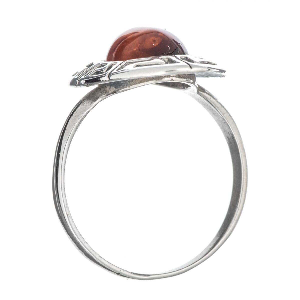 Ring, sterling sølv, rav - Bilde 2