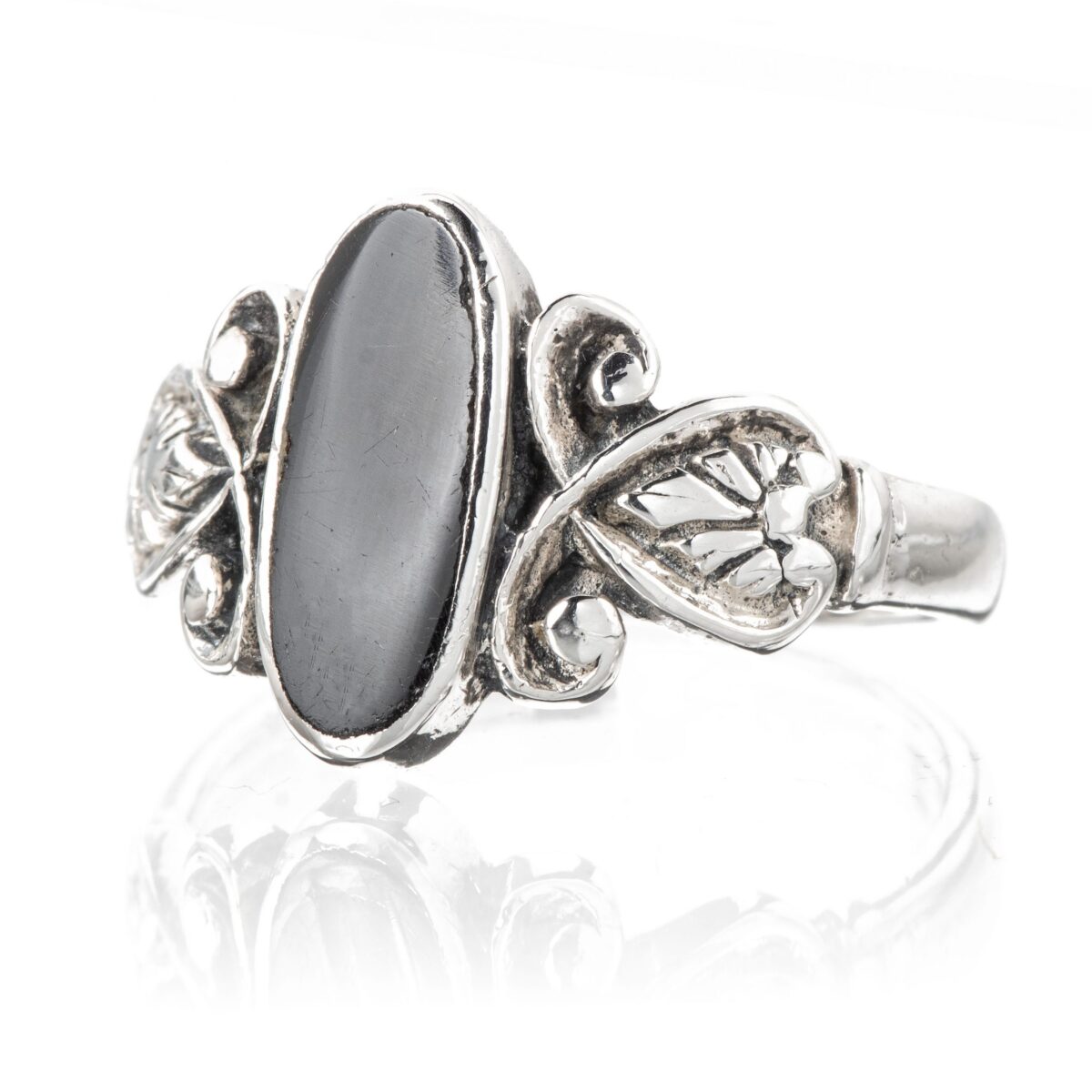 Ring, sterling sølv, onyx - Bilde 2