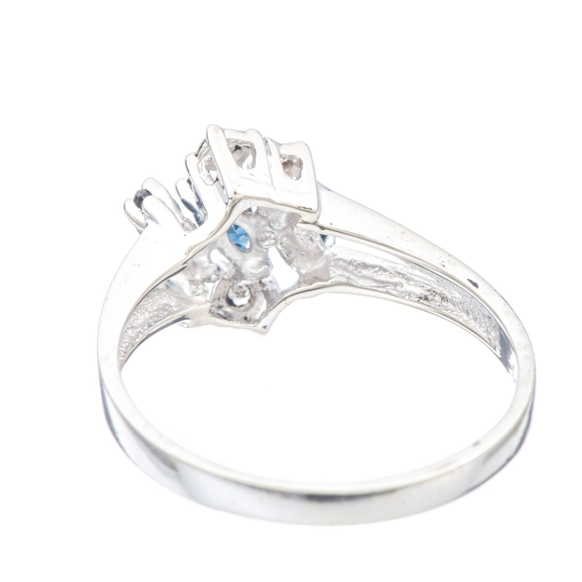 Ring, hvitt gull, safirer, diamanter (0,05 ct.) - Bilde 3