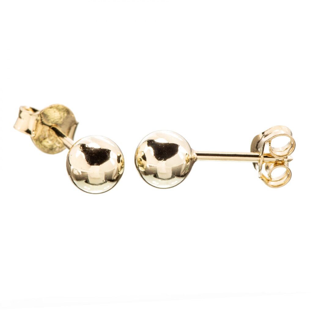 Kule øredobber, gult gull