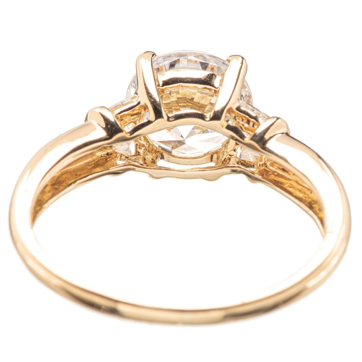 Ring, gult gull, zirkonia - Bilde 6