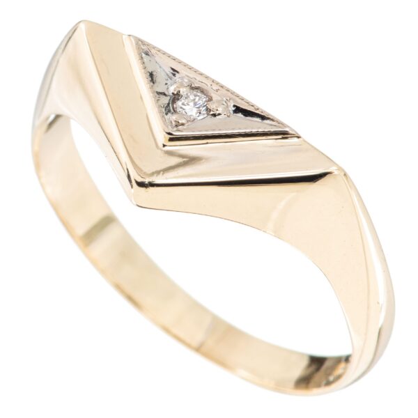 Ring, gull, diamant (0,02 ct.)