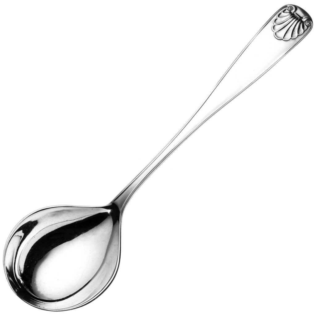 Arvesølv gammel fasong anretningsskje 21,5 cm