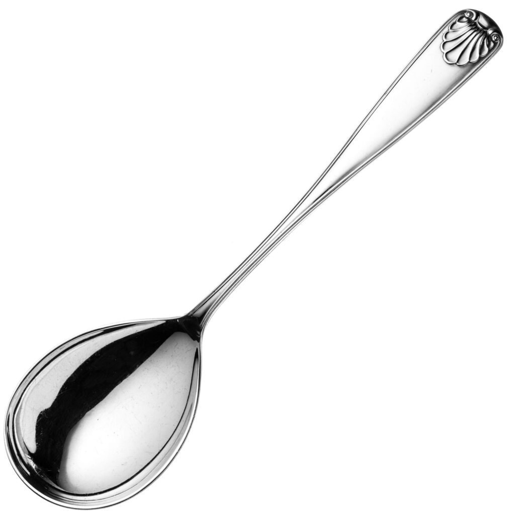 Arvesølv gammel fasong anretningsskje 24,5 cm