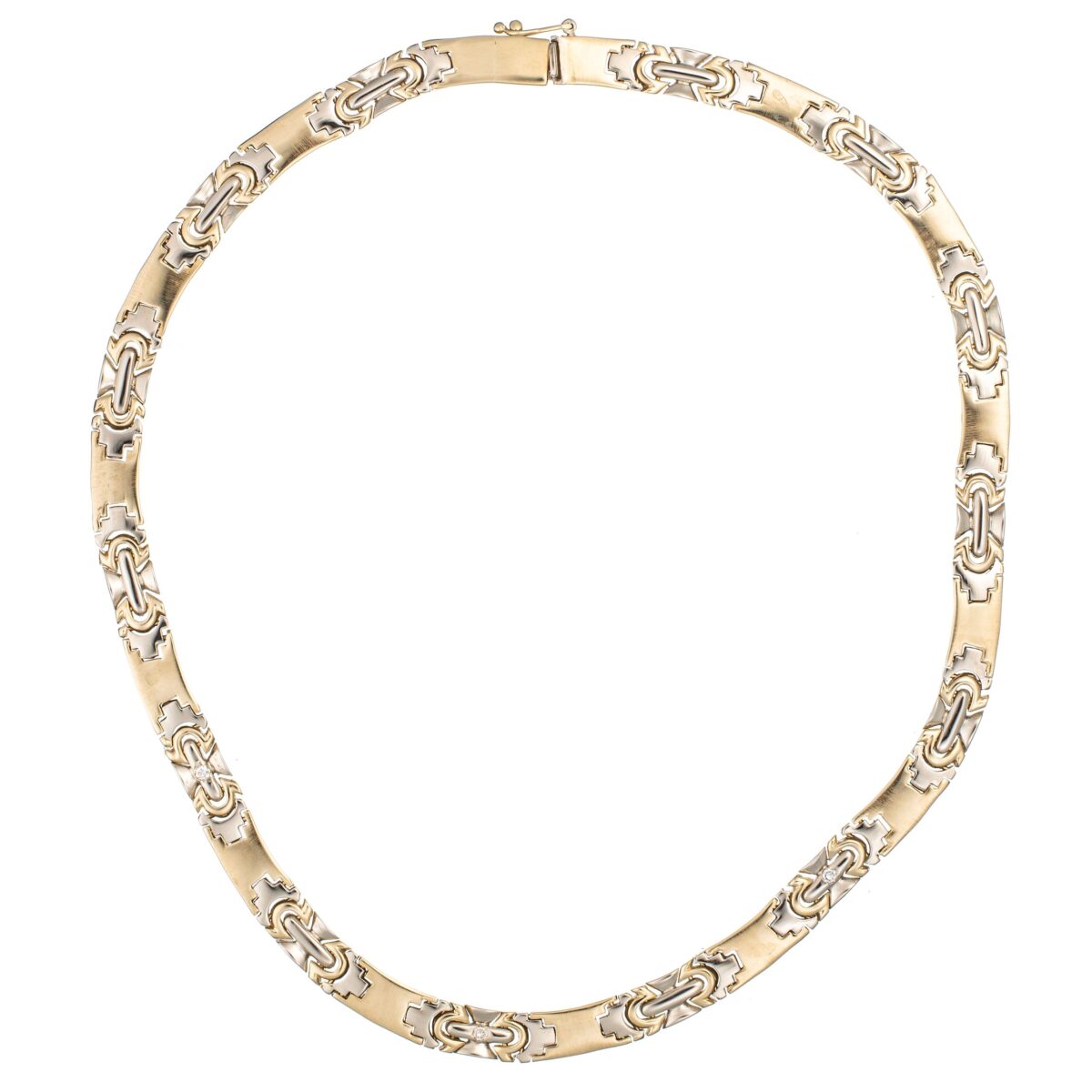 Collier, gull, diamanter (0,11 ct.)