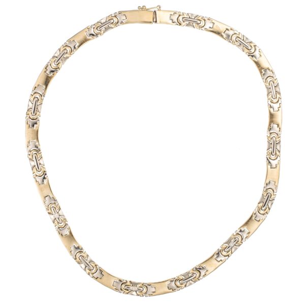 Collier, gull, diamanter (0,11 ct.)