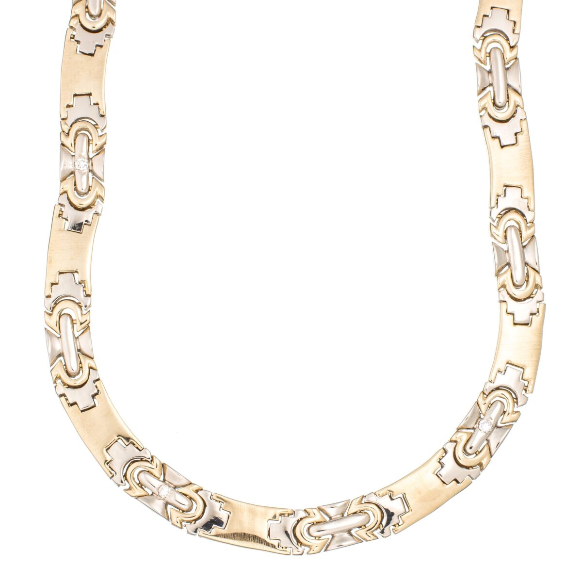 Collier, gull, diamanter (0,11 ct.) - Bilde 3