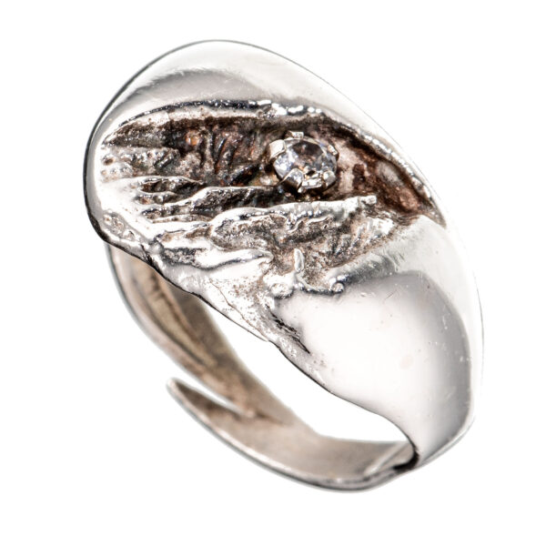 Justerbar ring, sterling sølv, zirkonia