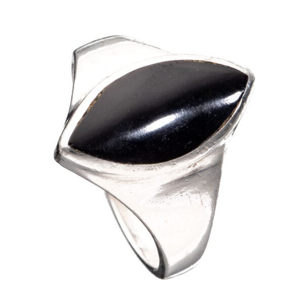 Ring, sterling sølv, onyx