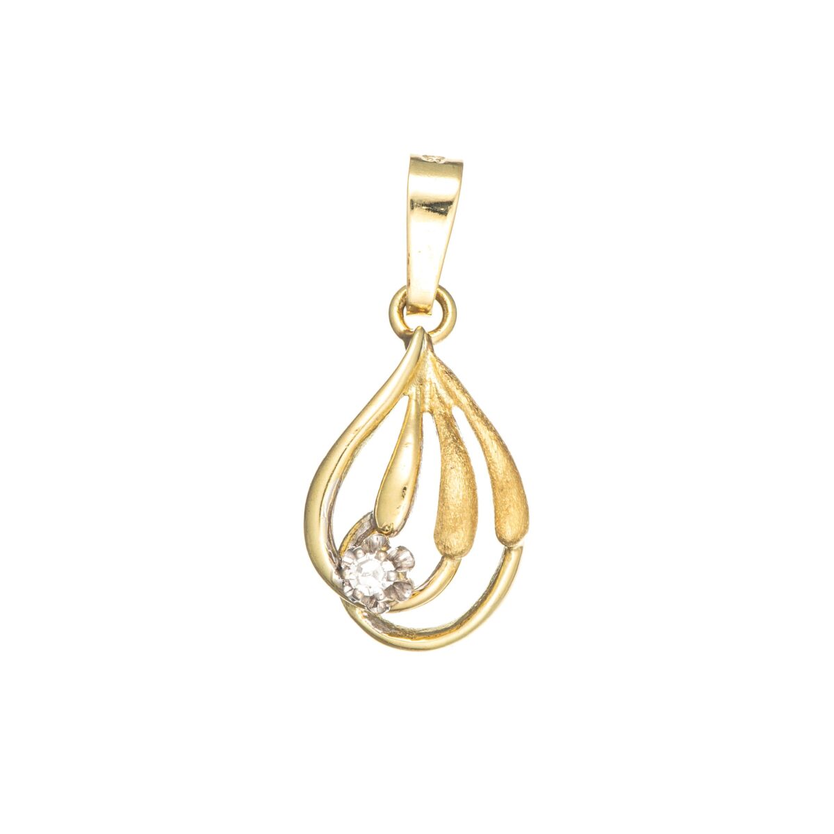 Anheng, gult gull, diamant (0,03 ct.)