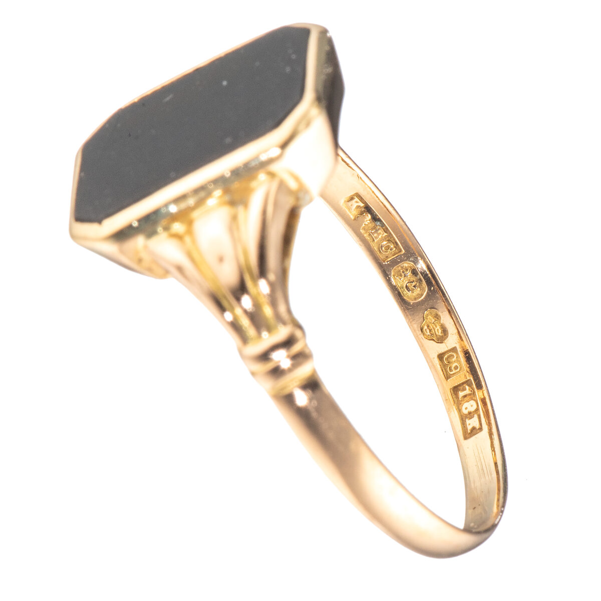 Onyx ring, gult gull - Bilde 3