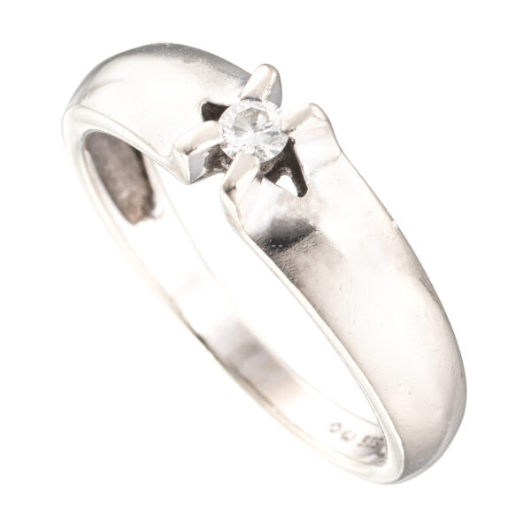 Ring, hvitt gull, diamant (0,09 ct.)