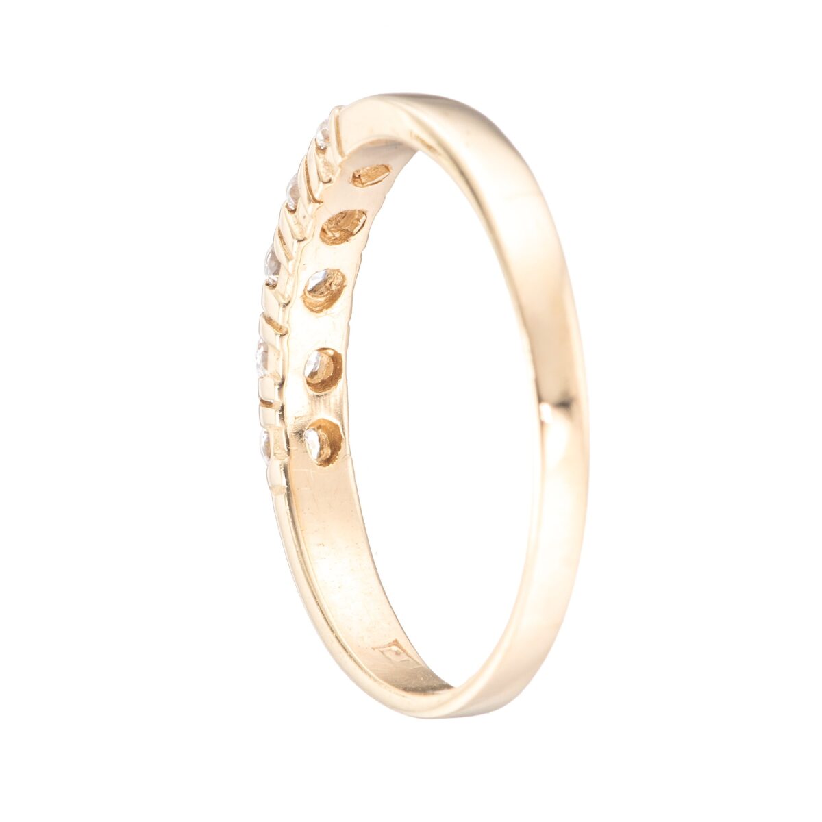 Ring, gult gull, zirkonia - Bilde 3