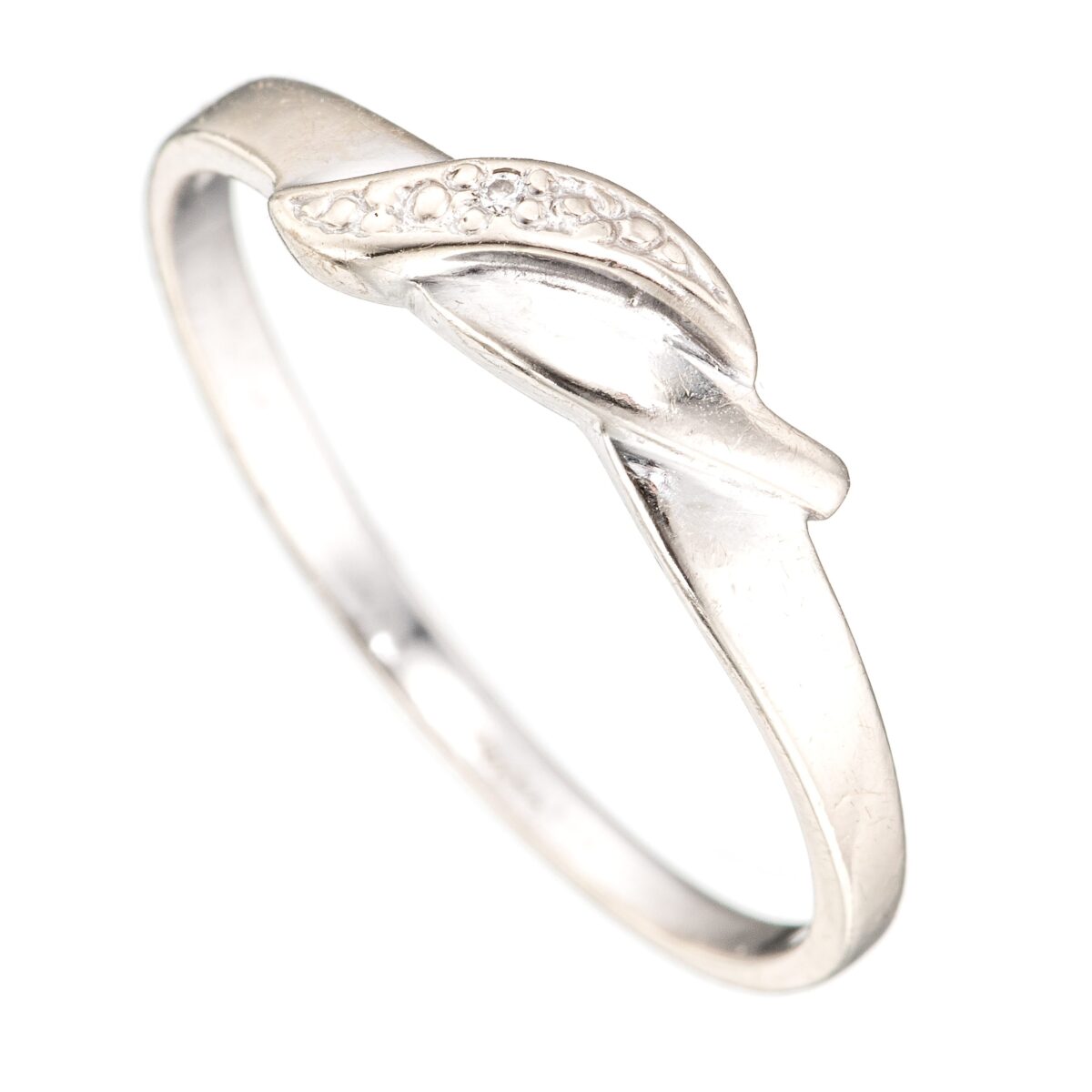 Ring, hvitt gull, diamant (0,005 ct.)