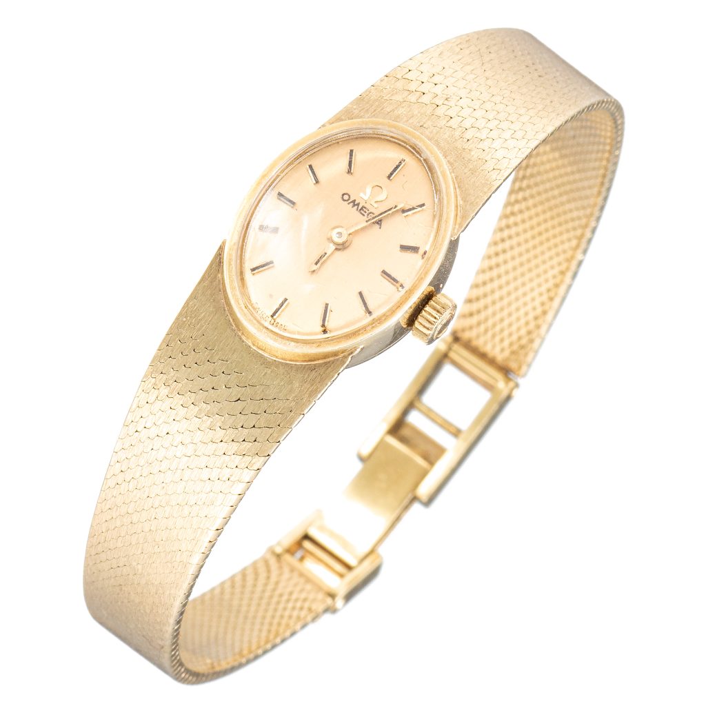 Omega armbåndsur, gult gull