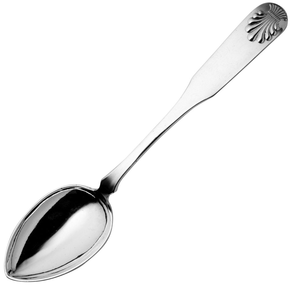 Gammelt Skjell spiseskje 21 cm