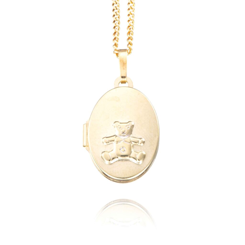 Bamse medaljong, gult gull