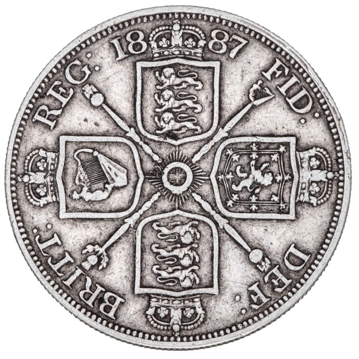 Storbritannia, dobbel florin, 1887