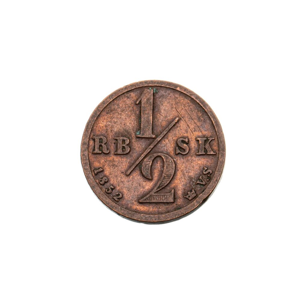 Danmark, 1/2 rigsbankskilling, 1852