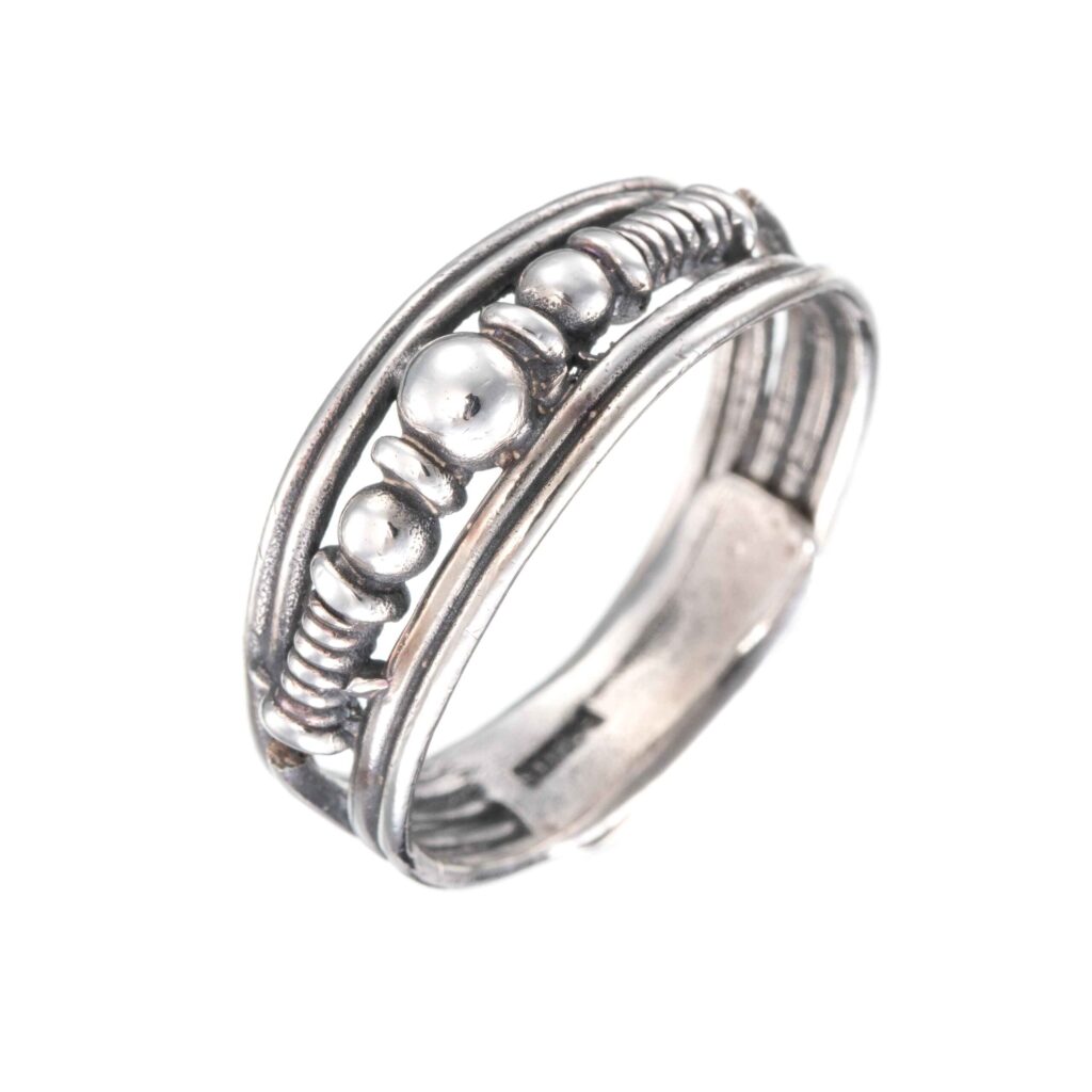 Ring, oksidert, sterling sølv