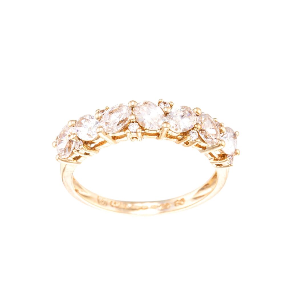 Ring, gult gull, zirkonia